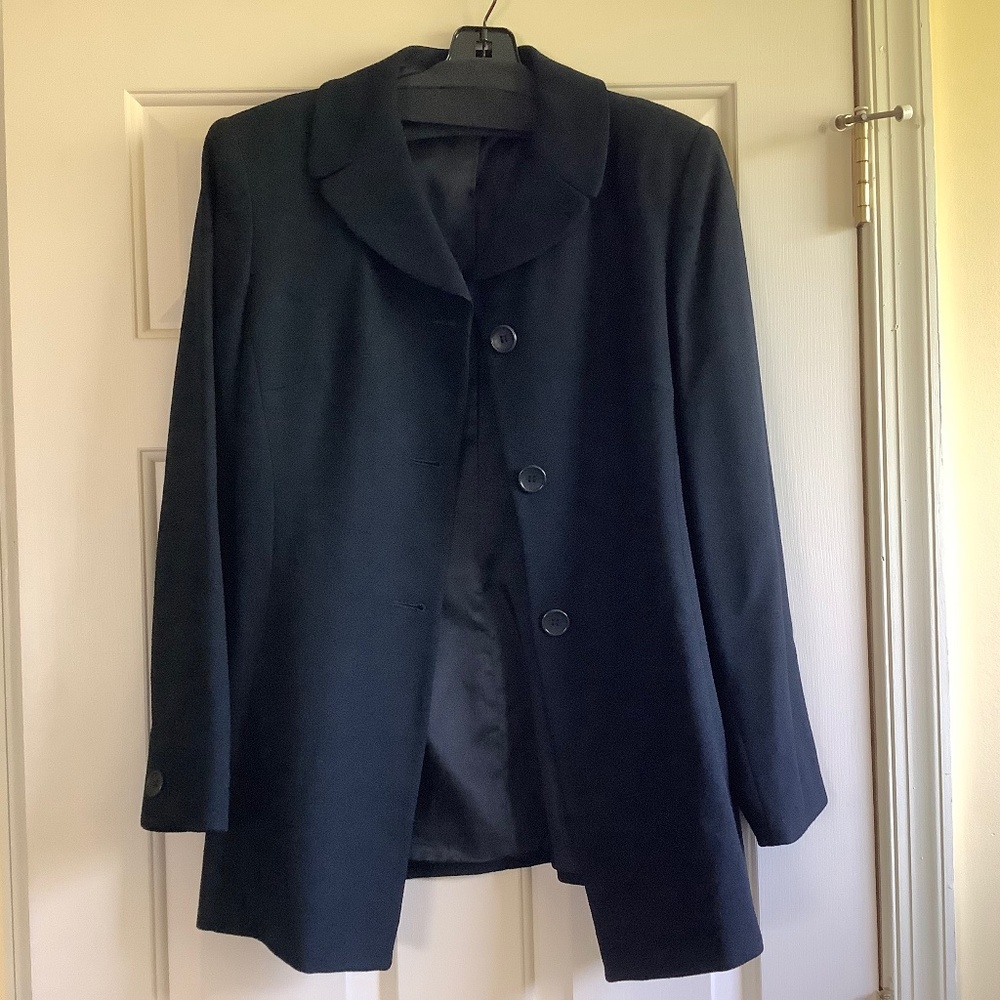 TAHARI Vintage BlazerJacket 100% Wool Black SZ 10
